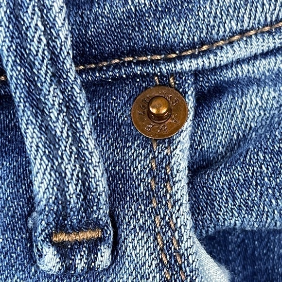 Abercrombie & Fitch Simone High Rise Ankle Flare Frayed Hem Blue Jeans 28 - Picture 11 of 16